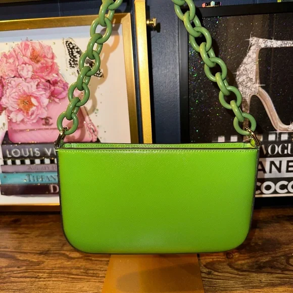 kate spade Madison Saffiano Resin Chain
Pochette Bag, Turtle Green NWOT - Picture 3 of 5